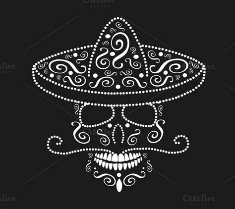 Mexican Skull Icon With Sombrero Skull Icon Mexican Skulls Mexican