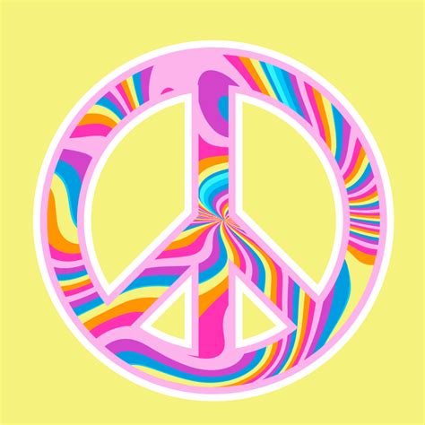 Psychedelic Peace Symbol Retro Coasters Tenstickers