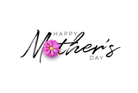 Happy Mothers Day Greeting Card Design With Flower And Typography