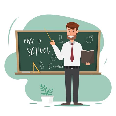 Creative clips digital clipart is created by krista wallden. male teacher with pointer on lesson at blackboard in ...