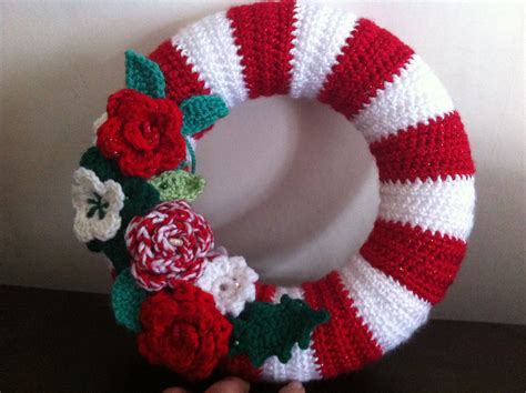 may rose wreath ta dah in 2023 christmas crochet crochet christmas wreath crochet wreath