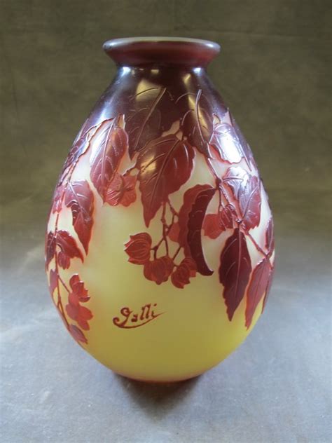 Emile Galle Cameo Glass Vase Signed Lot 185