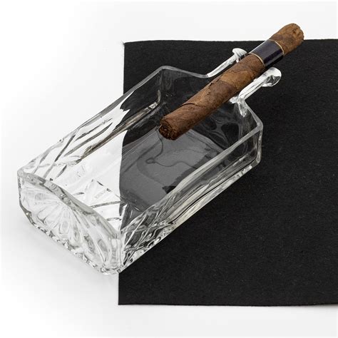 Buy Bottle Cigar Ashtray Durable Solid Slot Cigar Holder Outdoor Glass Cigar Ashtrays For