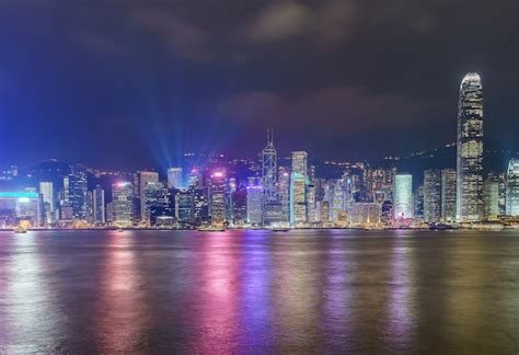 Premium Photo Hong Kong Skyline Cityscape Downtown Skyscrapers Over
