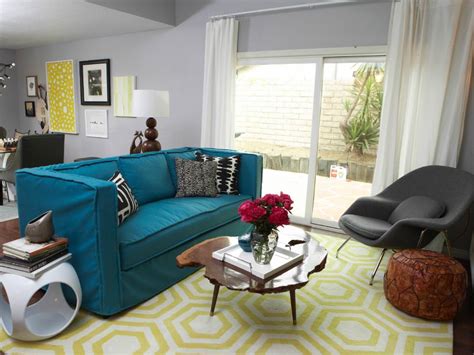 A Unique Look At The Teal Yellow Gray Living Room Design 14 Pictures
