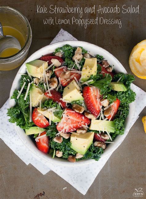 Kale Strawberry And Avocado Salad With Lemon Poppyseed Dressing