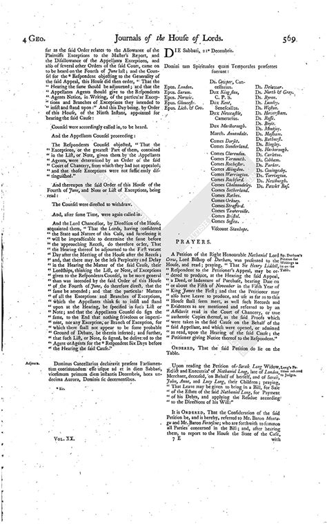 House Of Lords Journal Volume 20 21 December 1717 British History Online