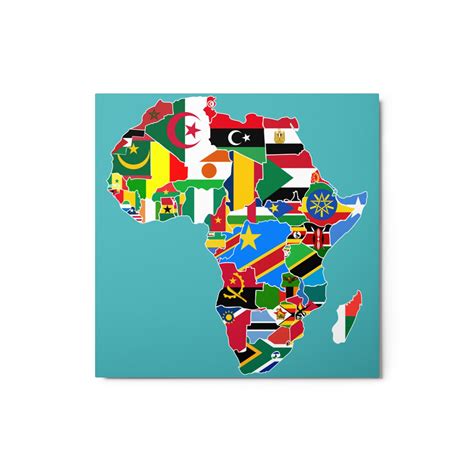 Africa Continent Map Metal Print With Country Corresponding Etsy