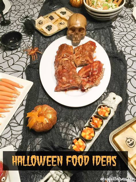 Get themed halloween recipes for yummy mummies, ghost pizzas, elegant spider egg hors d'oeuvres and more! Spooky Halloween Food Ideas - A Cup Full of Sass