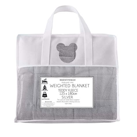 Brentfords Teddy Fleece Weighted Blanket Sensory Sleep Therapy Anxiety