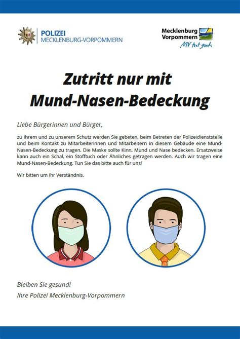 Kostenlose lieferung für viele artikel! Polizei mit Mund-Nasen-Schutz - Müritzportal