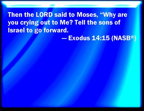 Exodus 1415 And The Lord Said To Moses Why Cry You To Me Speak To