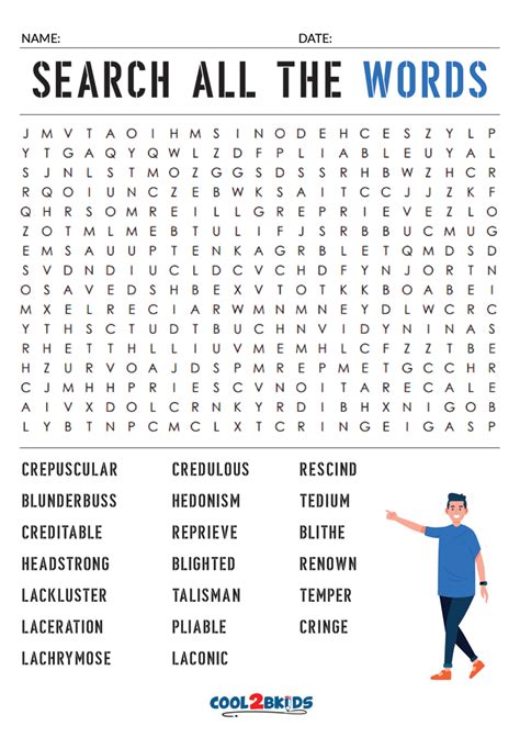 Printable Hard Word Search Cool2bkids