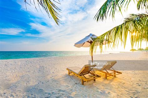 Amazing Beach Sunset Beach Scene With Relaxing Mood High Res Stock
