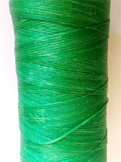 Green Flat Pre Waxed Threads For Hand Sewing Leather Work Leather Craft