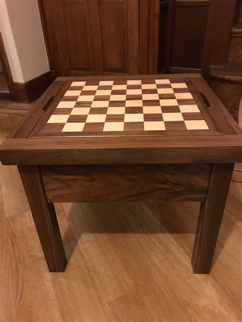 I enjoy making chess tables, and i think this one turned out pretty good. Reversible wooden chess table | Chess table, Wooden chess, Table