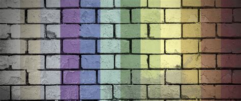 Download Wallpaper 2560x1080 Wall Bricks Rainbow Dual Wide 1080p Hd
