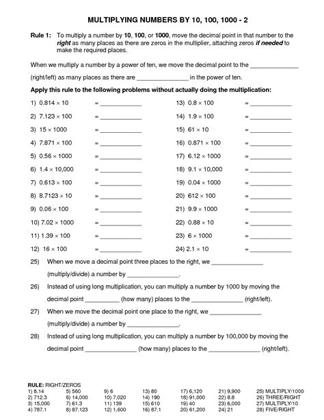 5 Write Decimals In Standard Form Worksheets