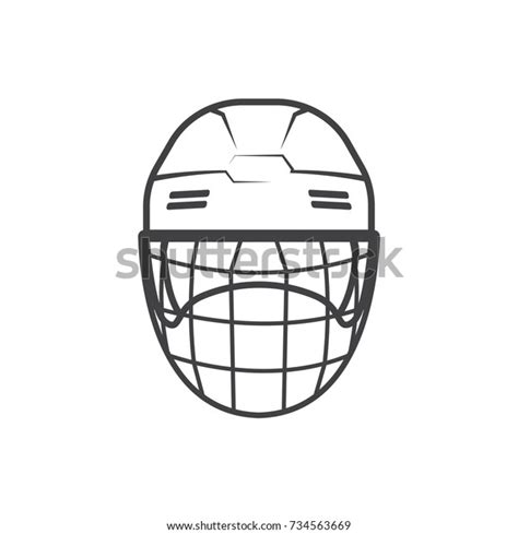 Sports vector footage of a hockey helmet with a cage. Ice Hockey Helmet Outline Stylevector Stock Stock Vector (Royalty Free) 734563669