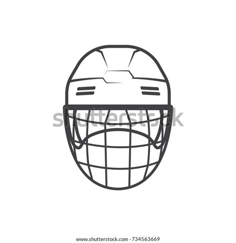 Sports vector footage of a hockey helmet with a cage. Ice Hockey Helmet Outline Stylevector Stock Stock Vector (Royalty Free) 734563669