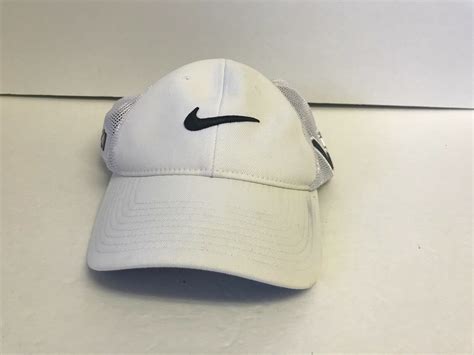 Nike Golf Hat White Flexfit Cap Center Swoosh Vr 20xi Mesh Back