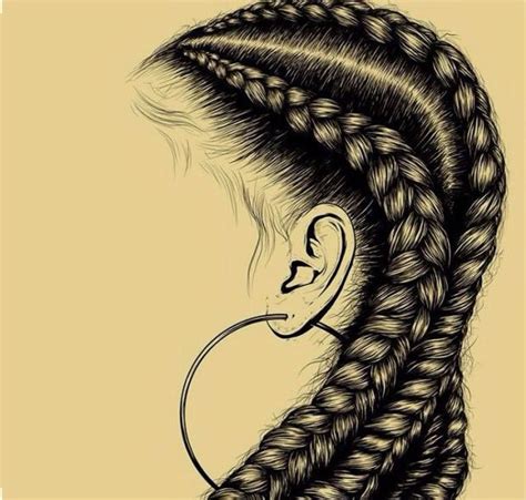 How to draw braided hair by davvworlds on deviantart. Hair Black woman braids cornrows ear ring drawing doodle ...