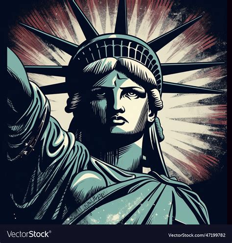 Lady Liberty Royalty Free Vector Image Vectorstock