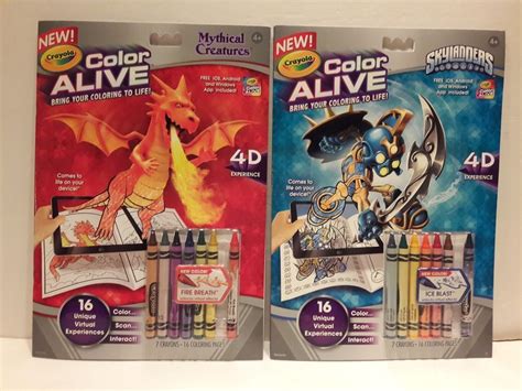 Crayola Color Alive 4d Coloring Book 2 Books Skylanders And Mythical
