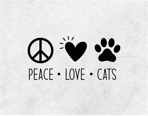 Peace Love Cats Svg Peace Love Cats Svg Png Iron On Etsy