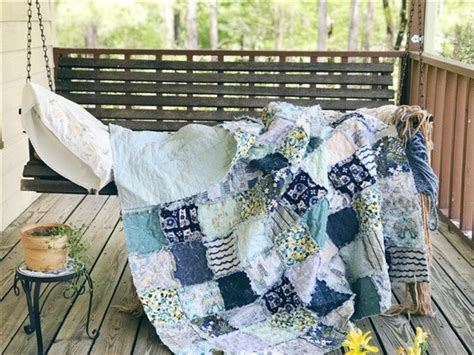 Spring Blues Rag Quilt Handmade Quilts For Sale Made To Etsy