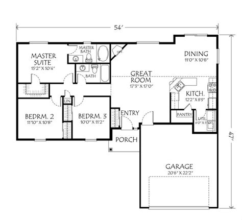 3 Bedroom One Story House Plans Homeplancloud