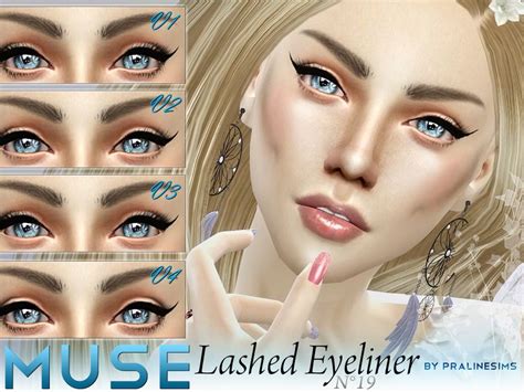 New Winged Eyeliner With Natural Eyelashes In 4 Versions Found In Tsr