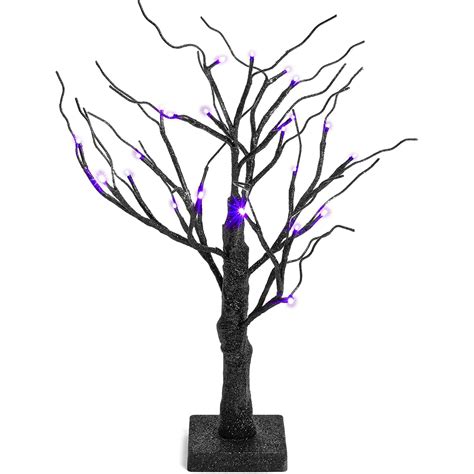 Spooky Central Halloween Decorations Black Tree With Purple Led Lights