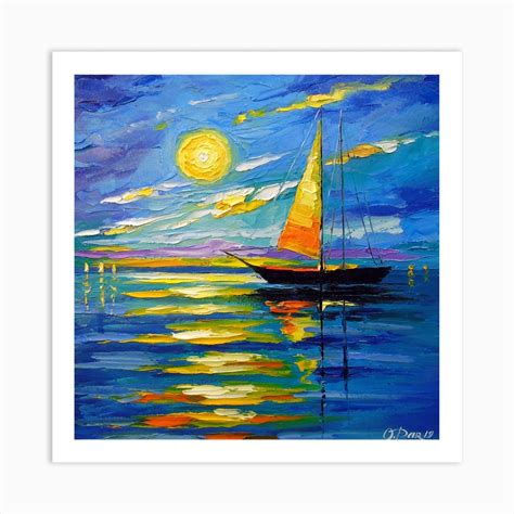 Sailboat At Sunset 1 Art Print By Olha Darchuk Fy