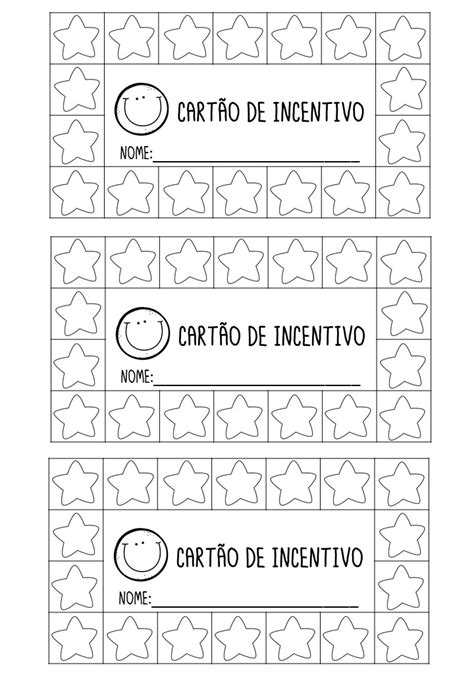 CartÃo De Incentivo Para Os Alunos