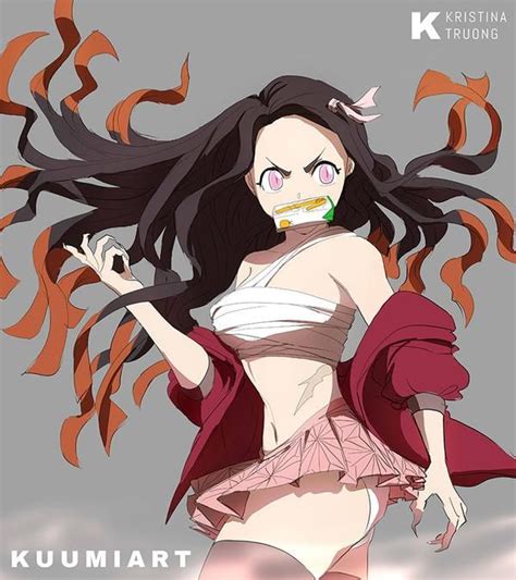 Schoolgirl Nezuko By Kuumiart On Deviantart In Anime Demon