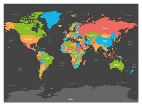 The World Map Shows Where Countries Are In Red