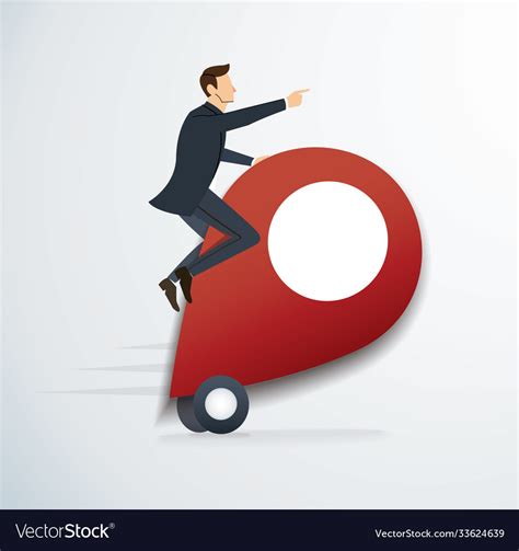 Man Riding Pin Icon Location Icon Travel Vector Image