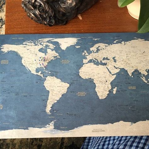 Push Pin Map Stile Executive 13x19 Mappa Di Viaggio Etsy Italia