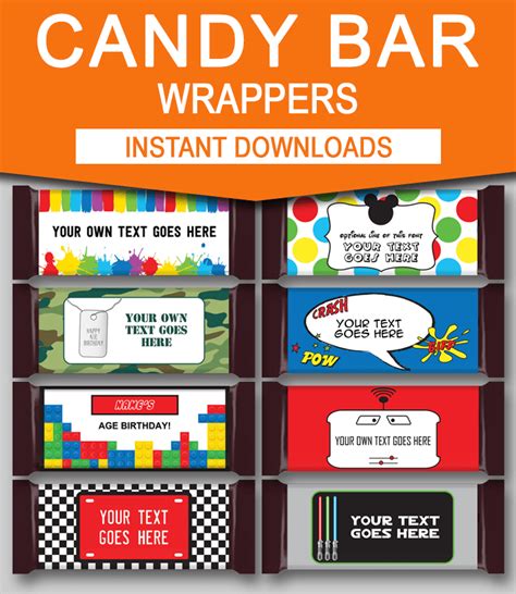 Easy Chocolate Bar Wrapper Templates Atonce