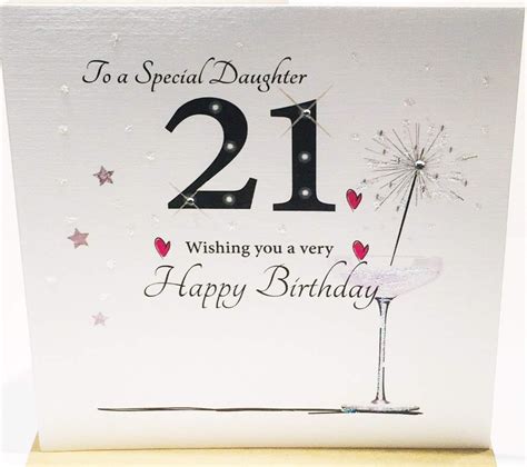 Happy 21st Birthday Card For A Special Daughter 6 X 6 Inches Amazon