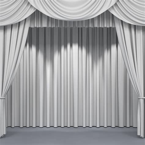 Premium Photo White Curtains On A Stage Background