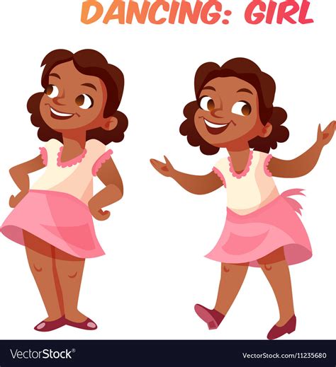 African American Dancing Cute Girl Royalty Free Vector Image