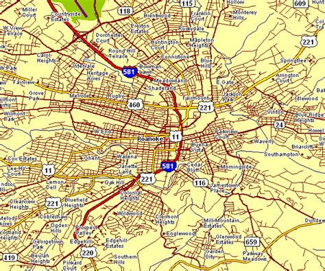 City Map Of Roanoke