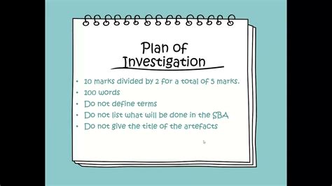 Sample Plan Of Investigation For English Sba Holidaymoms