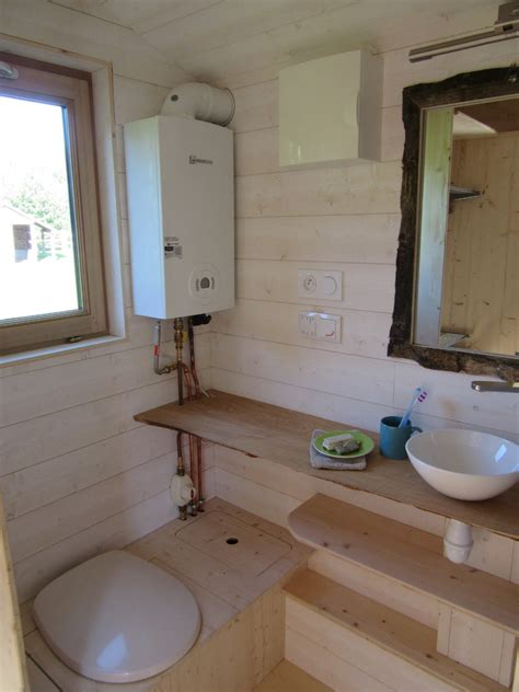 A tiny house bathroom has to accommodate a toilet, a bath and/or shower, and a sink in a very small amount of space. La Tiny House - Tiny House Builder in France - Tiny House ...