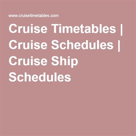 Cruise Schedules | Cruise Ship Schedules | Cruise ship, Mediterranean cruise, Cruise
