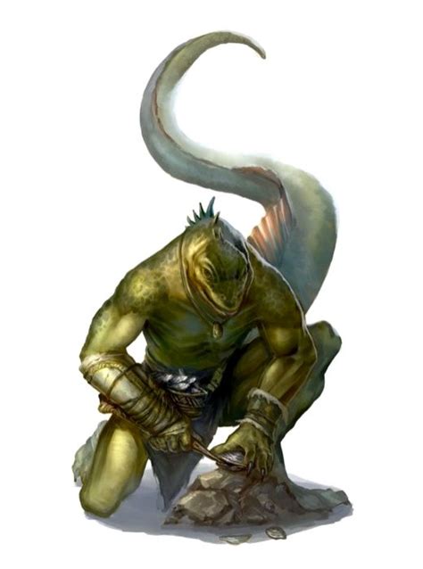 Male Diver Iruxi Lizardfolk Pathfinder 2e Pfrpg Dnd Dandd 35 5e 5th Ed