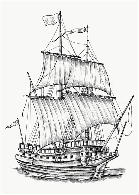 Hand Drawn Sailing Boat Transparent Png Free Image By