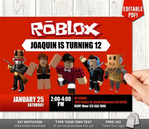 Roblox Game Invitation My Party Templates